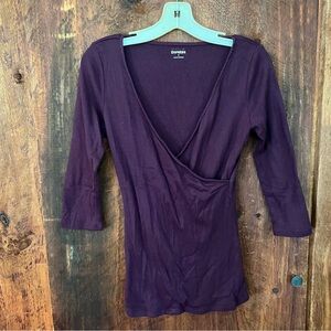 Express Rich Purple 3/4 length Sleeve Women's Top